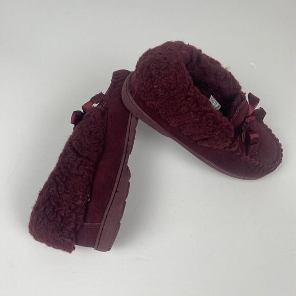 BEARPAW Women Moccasin Comfortable & Light-Weight Slipper/Shoe Size 7 Wool Wine - Picture 4 of 14